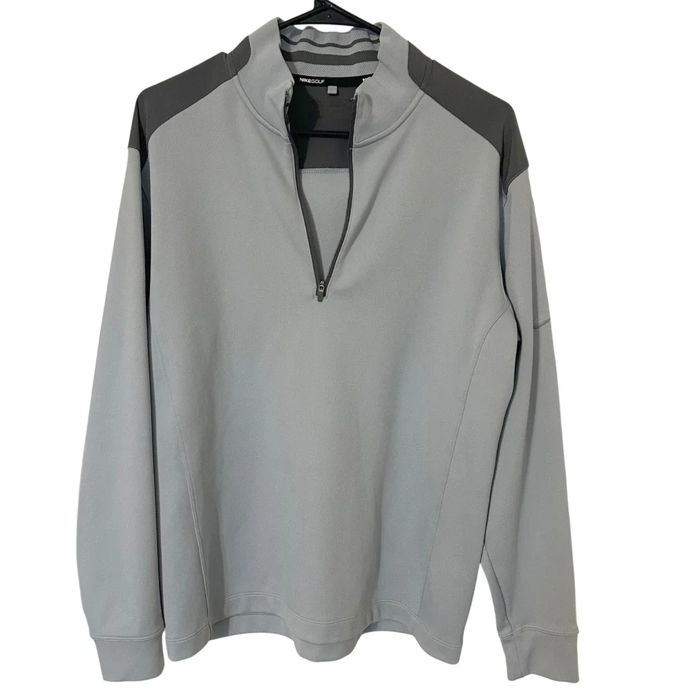 Nike Golf Dri FIT 1/4 Zip Pullover Men's Medium Gray Tour‎ Performance